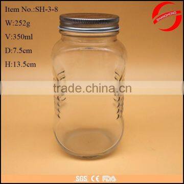 350ml glass jar with screw lid for storage wholesale