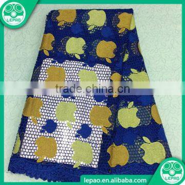 2016 African High Quality Embroidery Water Soluble 100 Polyester Lace Fabric With Apple photo-4