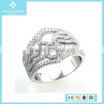 2015 Latest Design 925 Silver Diamond Ring Fashion Jewelry Wholesale