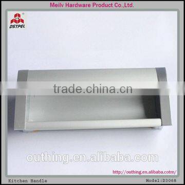 Fashion Aluminum+Zinc Cabinet Drawer concealed Handle D3068