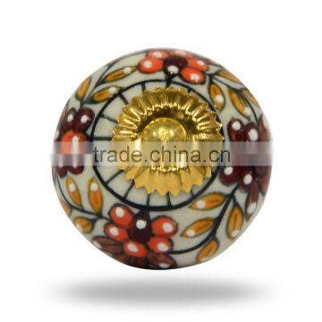 Ceramic Tomato with Orange Flower print