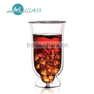 Eco-friendly high borosilicate double wall 1oz wine glass cup N6368