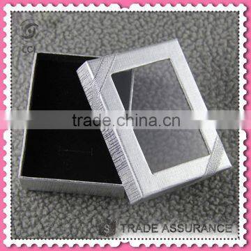 Four color printed paper package box for jewelry, paper gift box with clear pvc window