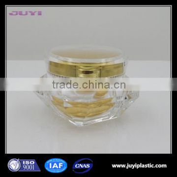 15ml 30ml 50ml gold plastic cream packaging luxury acrylic classic cosmetic jars containers