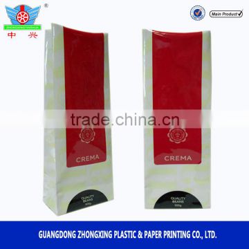 Custom side gusset coffee packing bag with aluminum foil valve bag