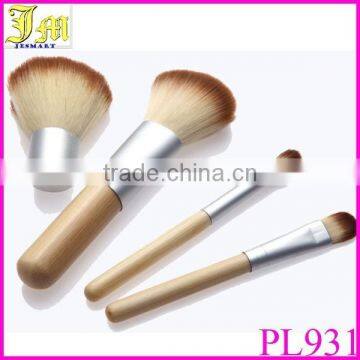 Hot 4PCS Earth-Friendly Bamboo Handle Makeup Brushes Set Cosmetics Tools Kit With Hemp Linen Bag photo-1
