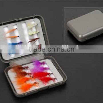 China supplier artificial fishing flies set with plastic box