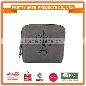Women Canvas Retro Small Mini Square Eiffel Wallet Coin Purses Clutch Money Pouch Bags Gift photo-5