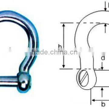 Stainless steel Bow shackle with screw driver counter sunk screw pin(Marine hardware)