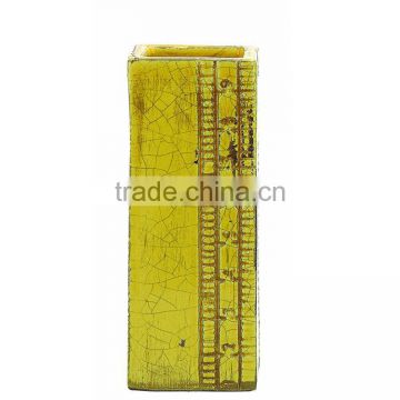 Terra Cotta Ruler Vase, Yellow