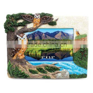 Owl Resin Stone Finish Picture / Photo Frame - Animals Collection photo-2