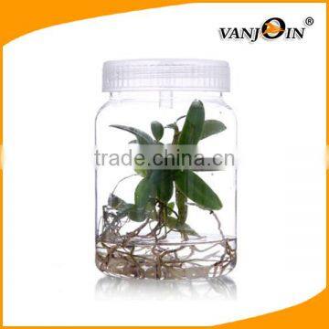 500ML/480ML/350ML/270ML Clear Round Plastic Jar for Hydroponic Plants