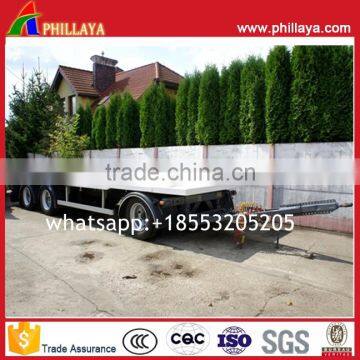 Full Type Lowbed Flatbed Drawbar Truck 3 Axles Pallet Semi Trailer For Tractor Agriculture photo-6