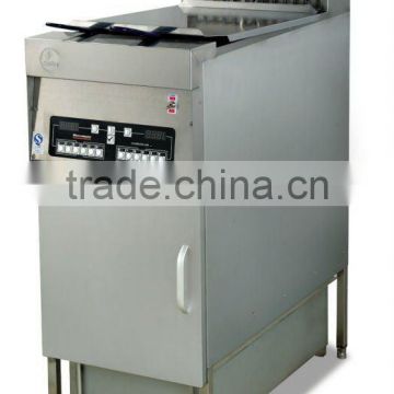 vertical 1-tank comquter fryer with oil filter cart