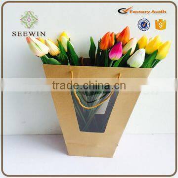 2017 New Design Craft Paper Flower Bag/ Craft Bag With Window for Flower photo-3