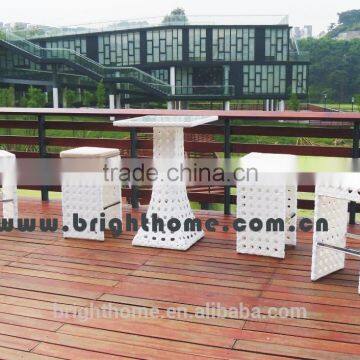 Ndoor Outdoor Wicker Bar Stools 5pcs Rattan Bar Table and Chairs Set photo-2