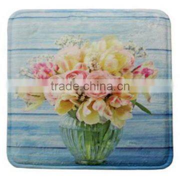 Flower Printed Coral Fleece Car Seat Chair Cushion