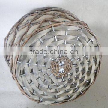 China Decorative Grey Wash Wicker Flower Pots With Plastic Liner photo-3