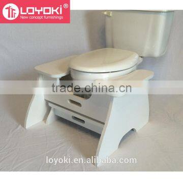 Potty Step Stool Nesting Poop Stoop Set - High Poop Stoop Full-Squat Stool and Low Platform Poop Stoop Foot Stool photo-3
