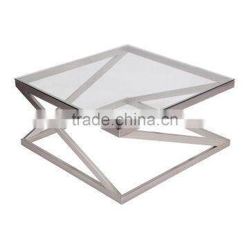 Hot Sales Stainless Steel 201#table Frame Metal Glass Coffee Table High Qualtiy photo-3