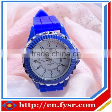 2012Hot sale!!! Fashionable colorful trendy novety blue silicone strap watch