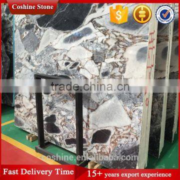 Black White Polished 1.8cm Thickness Cultured Galaxy Blue Marble Slabs photo-3