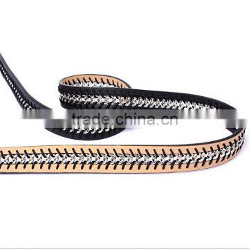 Wholesale Fashion Chain Decorated Sex Women Lady Thin PU Waist Belt