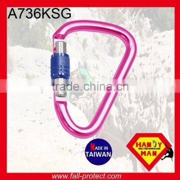 25KN Screw Lock Rock Mountain Climbing Aluminum Carabiner With HMS Type