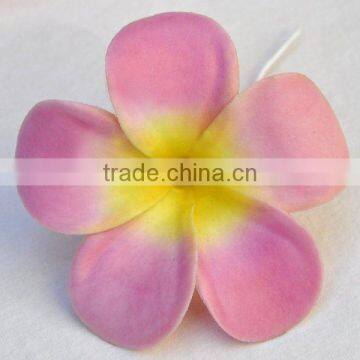 Fabric coated hawaiian plumeria frangipani "BKSNP" flower