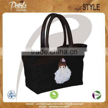 12 oz Canvas Tote Bag With Polyester Lining & With PU Padded Handle & Bottom photo-2