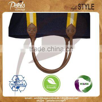 Cheap Fashion Recyled Canvas Cotton Shopping Bag With Inside Polyester Lining photo-4