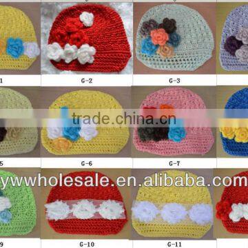 sales promationbaby news boy hat with flower new baby crochet hat