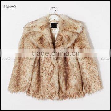 Luxury Women Faux Fur Coat Casual Hood Parka Ladies Long Trench Jacket Outwear