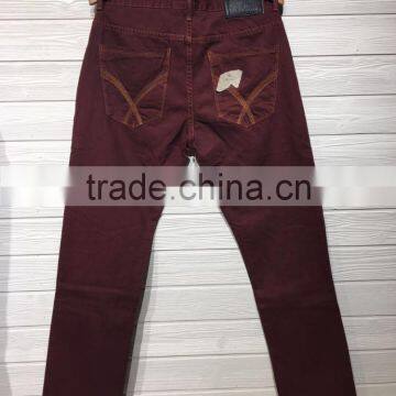 GZY New Fashion Dark Pure Red Men Jeans Factory China Low Price Stock photo-2