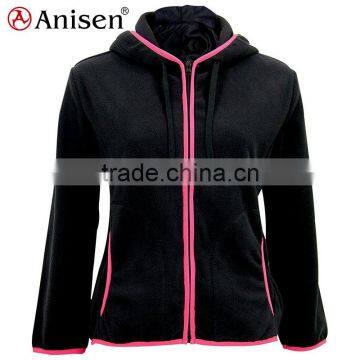 Contrast Piped Girls Fleece Sport Jacket Zipper up photo-2