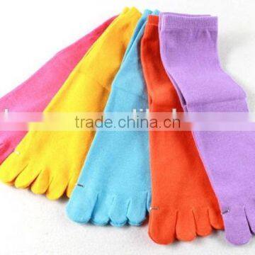 Plain Color 100% Cotton Socks Five Toe Socks photo-4
