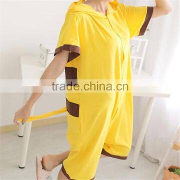 Cute Fashion Summer Clothing Man and Women Short Sleeve Pure Cotton Home Wear Pikachu Pajamas Jumpsuits photo-5