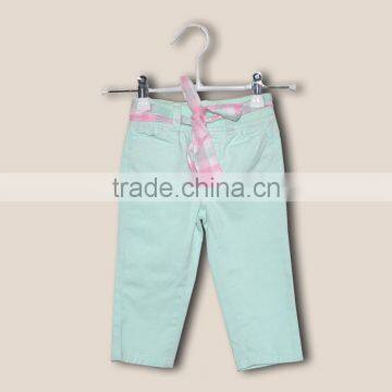 Hot sale mint green trousers boutique girls capris summer pants