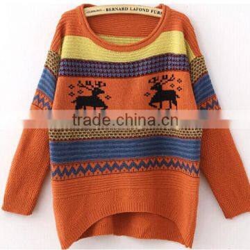 2015 cheap wholesale plus size girls ladies reindeer christmas jumpers