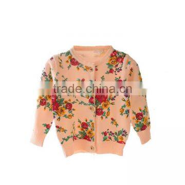 Baby Girl Flower full print sweater cardigan