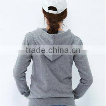 Female Section Hemp Grey Cultivate One's Morality Version Hooded Cardigan Fleece Jacket photo-2
