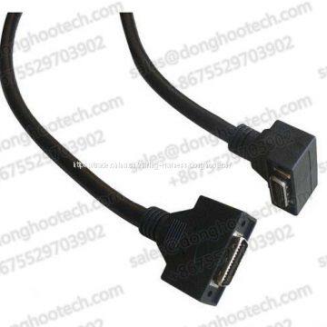 3 Meter MDR Male to MDR Male Straight Camera Link Cable Right Angle Up / Down 85Mhz