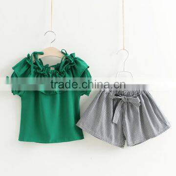 S80057B 2017 summer popular casual boutique kids girls clothing sets