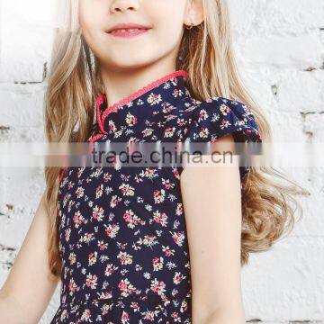 S60721B 2017 New Summer Girls Dress Baby Chinese Style Girl Floral Dress photo-4