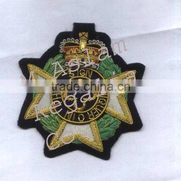 Crown & Cross Hand Embroidery Badge