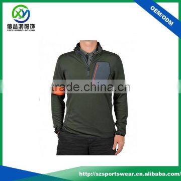 New Style Nylon Pocket Polyester Spandex Slim Fit 1/4 Zipper Mens Sweatshirts photo-2