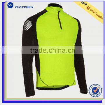 Wholesale Hot Sale High Neck Lightweight Neon Yellow Sports Cycling Jersey