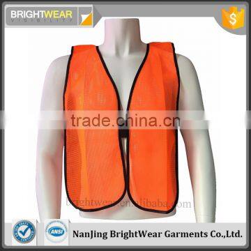 traffic high visibility polyester mesh safety vest with hook and loop fastener