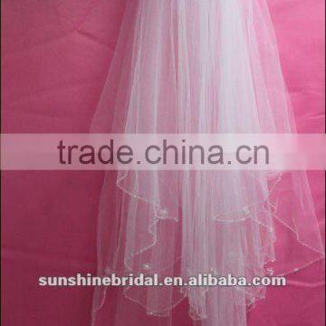 Fashional Beaded Edged Wedding Bridal Veil