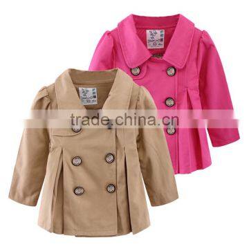 Sweet style 100% cotton girls coat kids clothes children